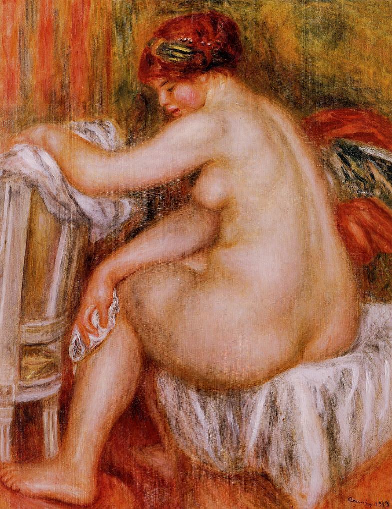 Seated Nude by Renoir - Pierre-Auguste Renoir painting on canvas